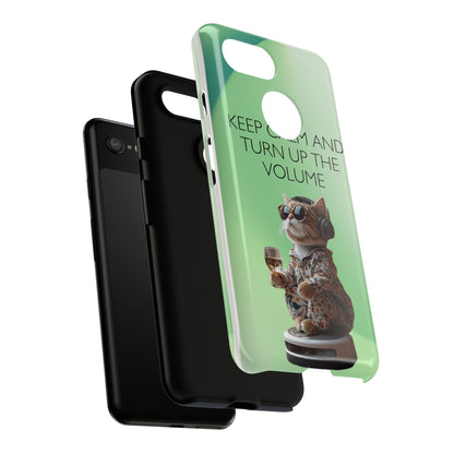 "Keep calm and turn up the volume" Mobile Phone Case (green)