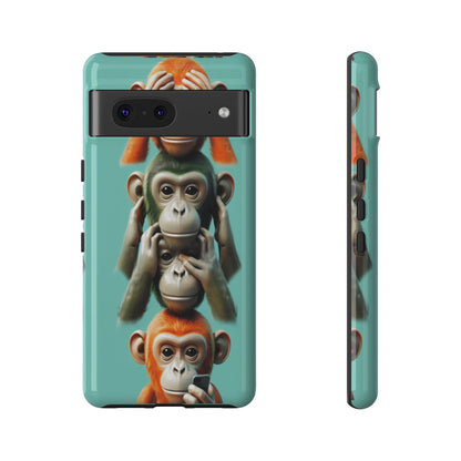 "Evolution - The Fourth Monkey" (striped background)