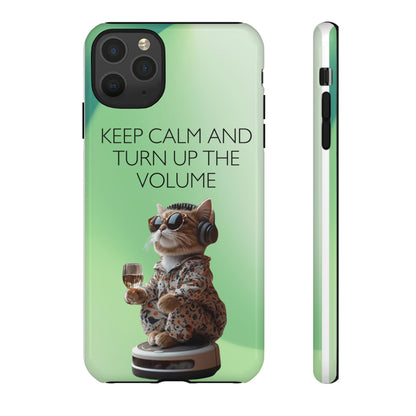 "Keep calm and turn up the volume" Mobile Phone Case (green)