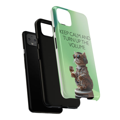 "Keep calm and turn up the volume" Mobile Phone Case (green)