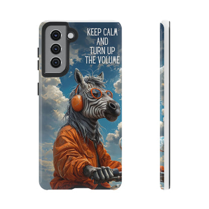 "Keep calm and turn up the volume." Mobile Phone Case