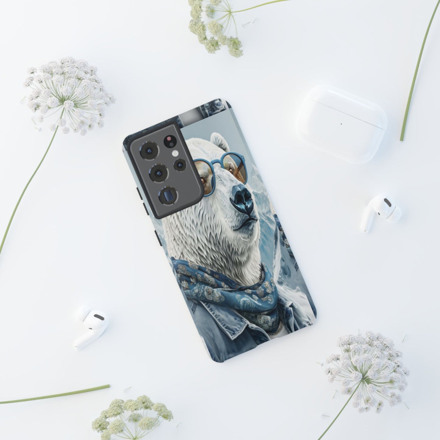 "Urban Zen Polar Bear" Mobile Phone Case (blue)