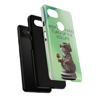 "Keep calm and turn up the volume" Mobile Phone Case (green)