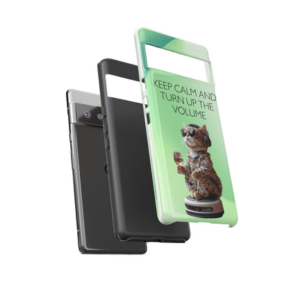 "Keep calm and turn up the volume" Mobile Phone Case (green)