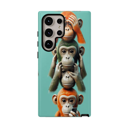 "Evolution - The Fourth Monkey" (striped background)