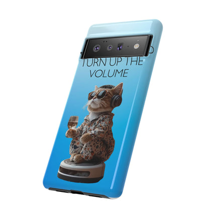 "Keep calm and turn up the volume" Mobile Phone Case (blue)