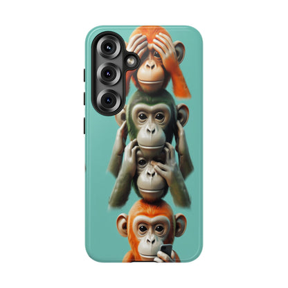 "Evolution - The Fourth Monkey" (striped background)
