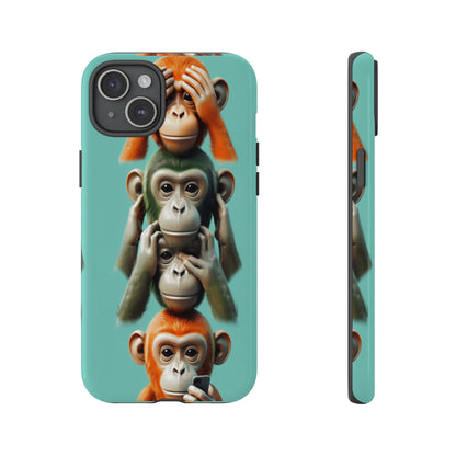 "Evolution - The Fourth Monkey" (striped background)