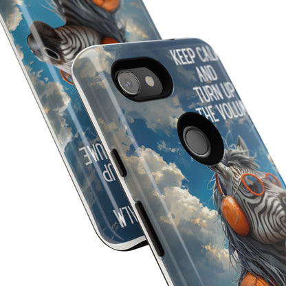 "Keep calm and turn up the volume." Mobile Phone Case