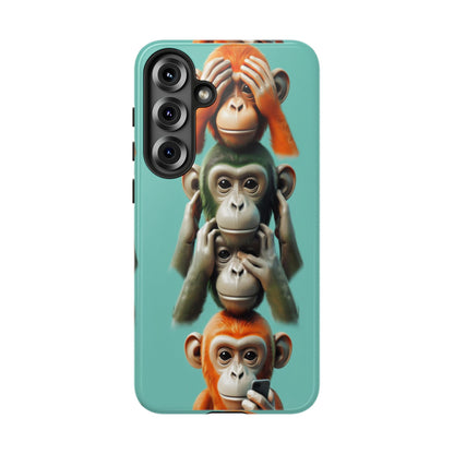 "Evolution - The Fourth Monkey" (striped background)