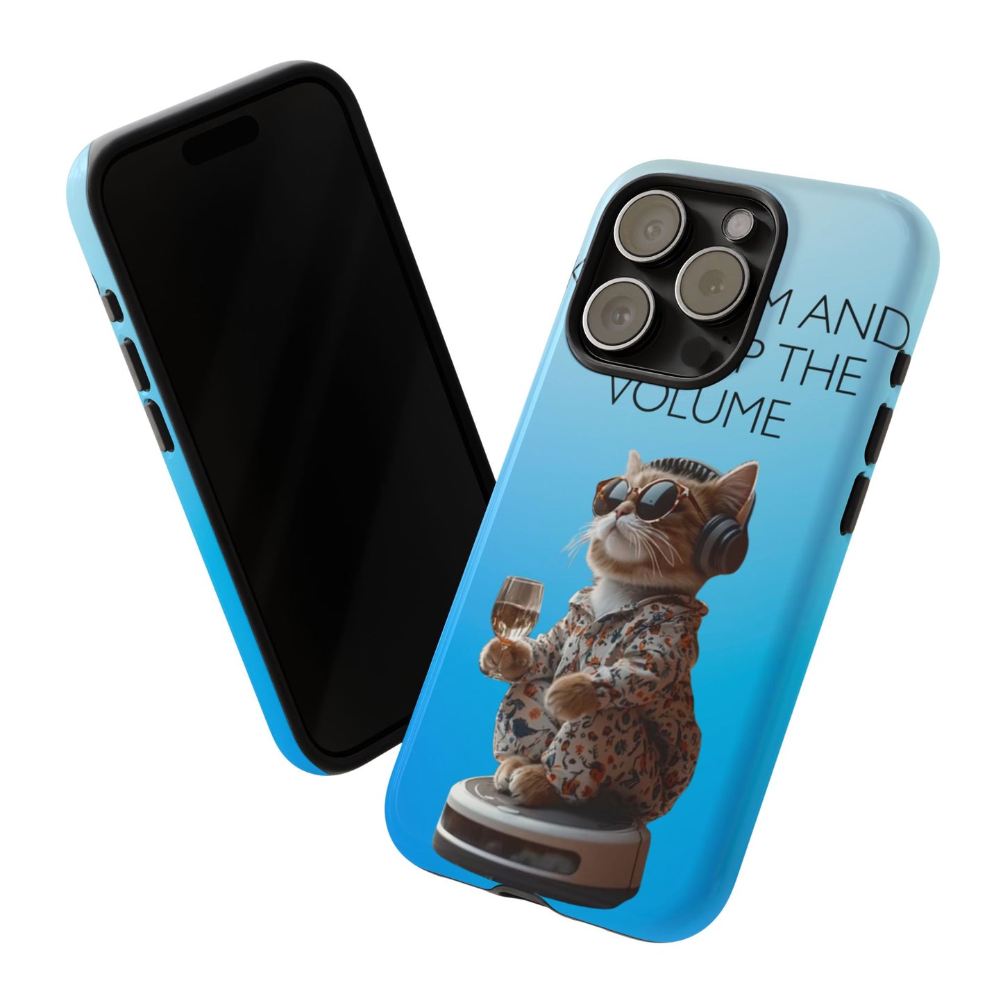 "Keep calm and turn up the volume" Mobile Phone Case (blue)