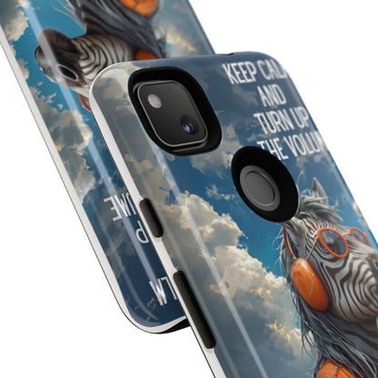 "Keep calm and turn up the volume." Mobile Phone Case