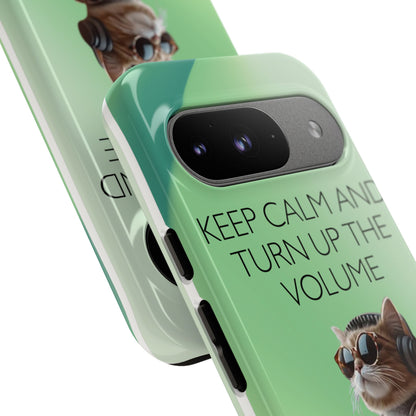 "Keep calm and turn up the volume" Mobile Phone Case (green)