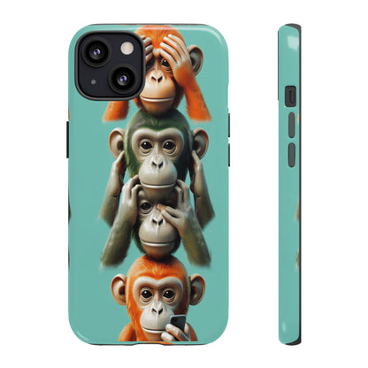 "Evolution - The Fourth Monkey" (striped background)