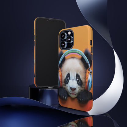 "Baby Panda wearing Headphones" Mobile Phone Case