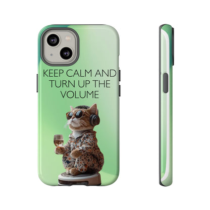 "Keep calm and turn up the volume" Mobile Phone Case (green)