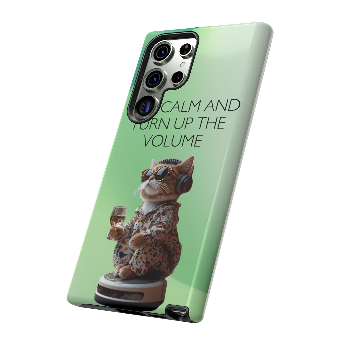 "Keep calm and turn up the volume" Mobile Phone Case (green)