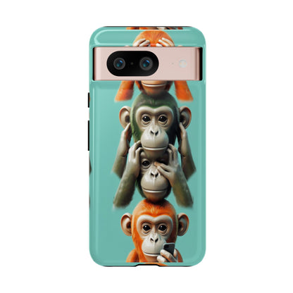 "Evolution - The Fourth Monkey" (striped background)