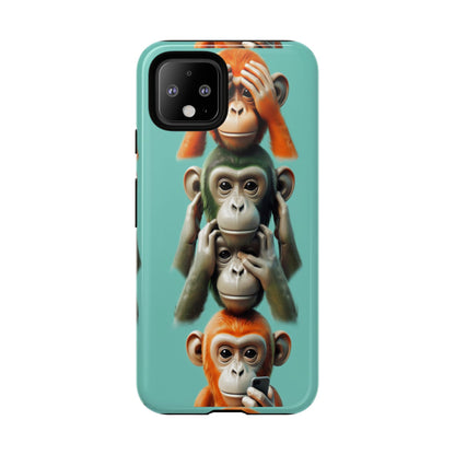 "Evolution - The Fourth Monkey" (striped background)