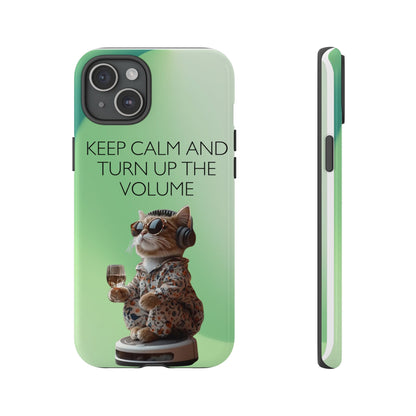 "Keep calm and turn up the volume" Mobile Phone Case (green)