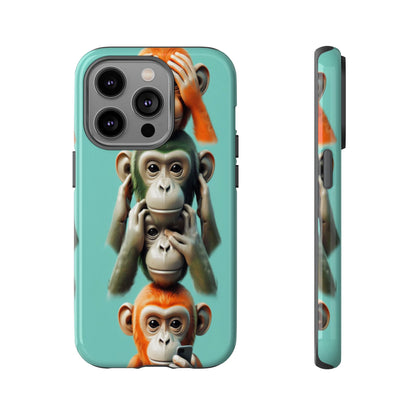 "Evolution - The Fourth Monkey" (striped background)
