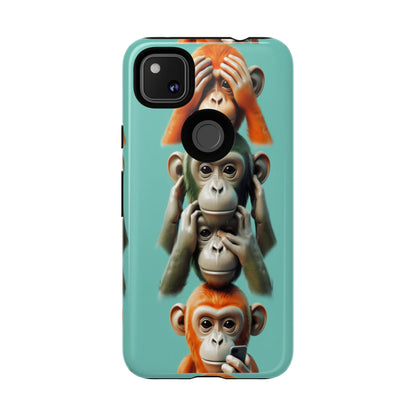 "Evolution - The Fourth Monkey" (striped background)