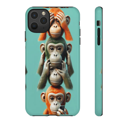 "Evolution - The Fourth Monkey" (striped background)