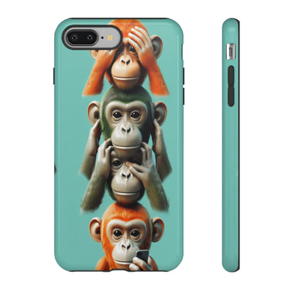 "Evolution - The Fourth Monkey" (striped background)