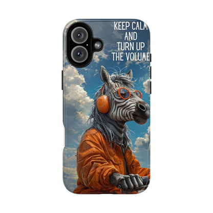 "Keep calm and turn up the volume." Mobile Phone Case