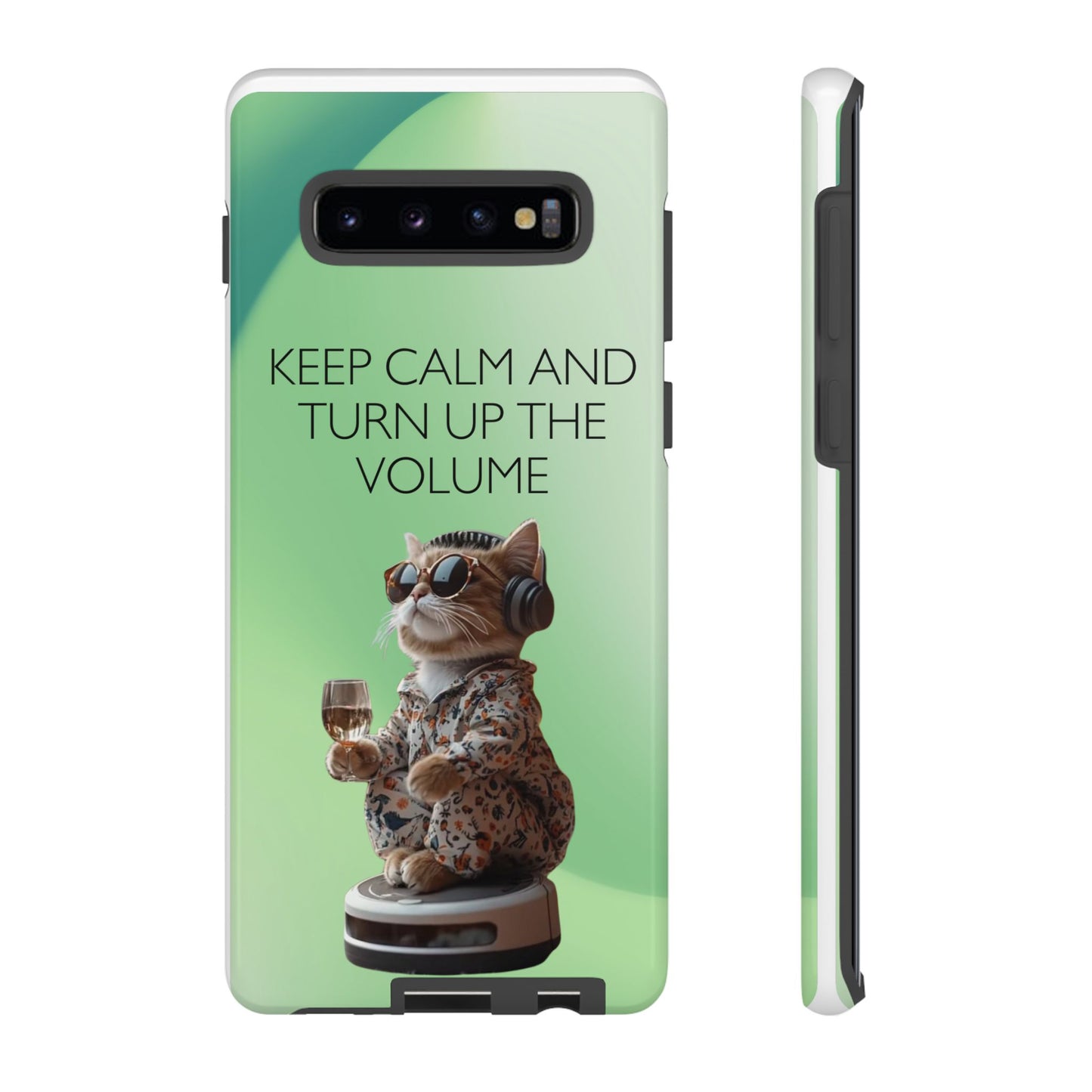 "Keep calm and turn up the volume" Mobile Phone Case (green)