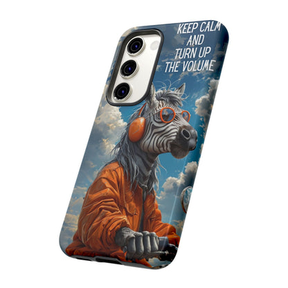 "Keep calm and turn up the volume." Mobile Phone Case
