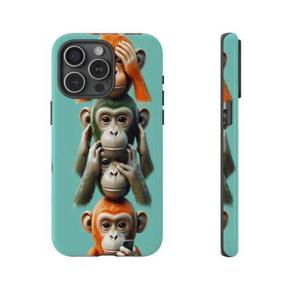 "Evolution - The Fourth Monkey" (striped background)