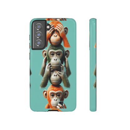 "Evolution - The Fourth Monkey" (striped background)