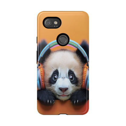 "Baby Panda wearing Headphones" Mobile Phone Case