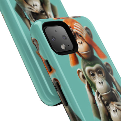 "Evolution - The Fourth Monkey" (striped background)