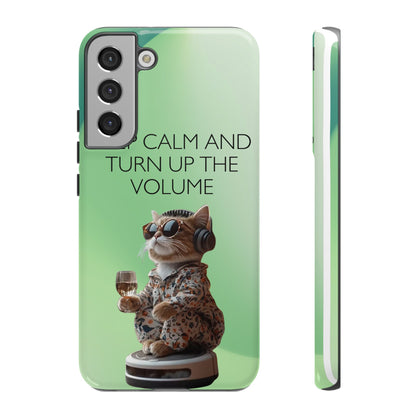 "Keep calm and turn up the volume" Mobile Phone Case (green)