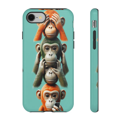 "Evolution - The Fourth Monkey" (striped background)
