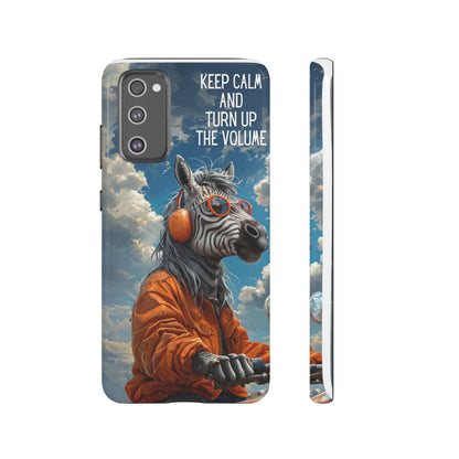 "Keep calm and turn up the volume." Mobile Phone Case
