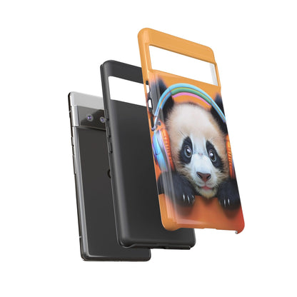 "Baby Panda wearing Headphones" Mobile Phone Case