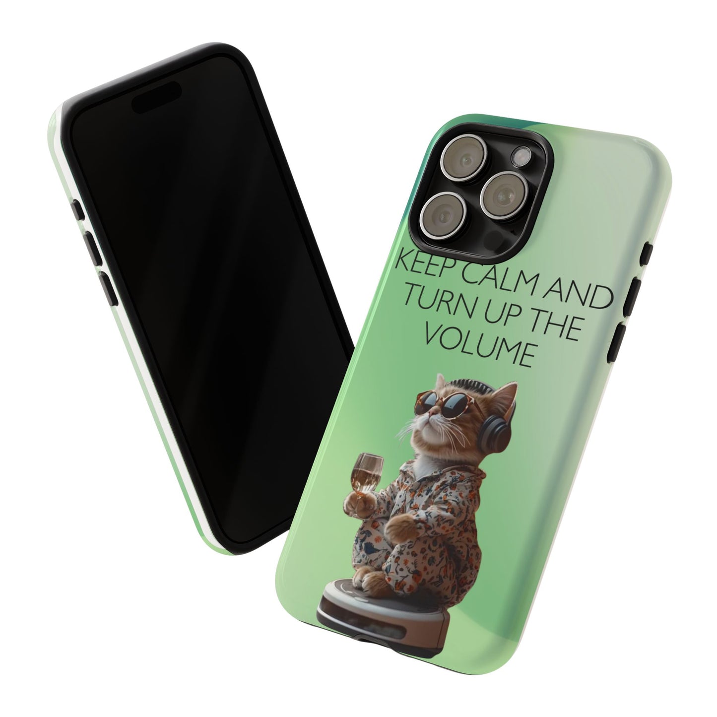 "Keep calm and turn up the volume" Mobile Phone Case (green)