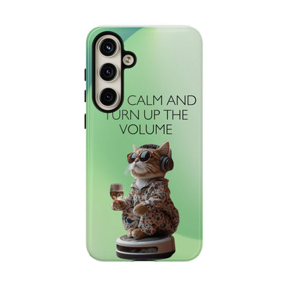 "Keep calm and turn up the volume" Mobile Phone Case (green)