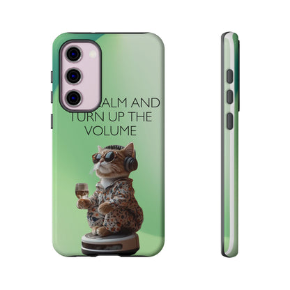 "Keep calm and turn up the volume" Mobile Phone Case (green)