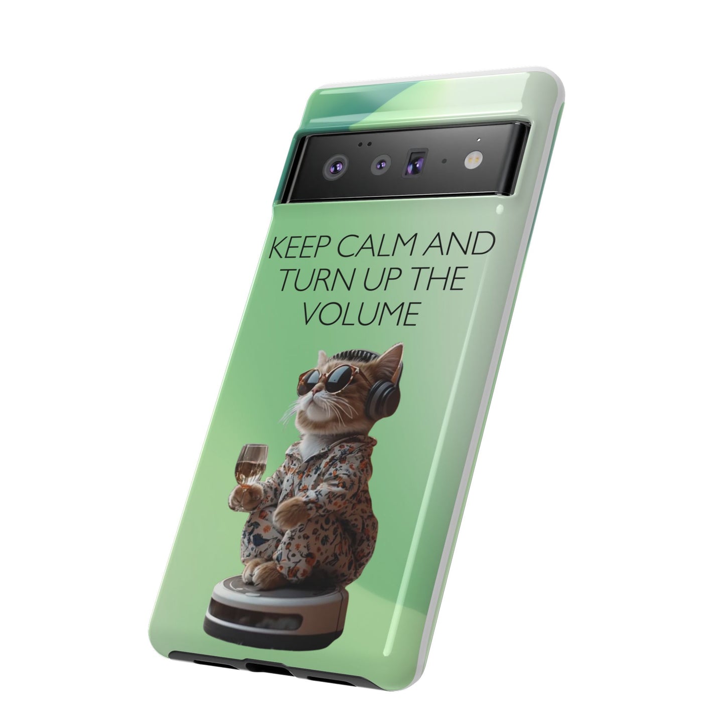"Keep calm and turn up the volume" Mobile Phone Case (green)