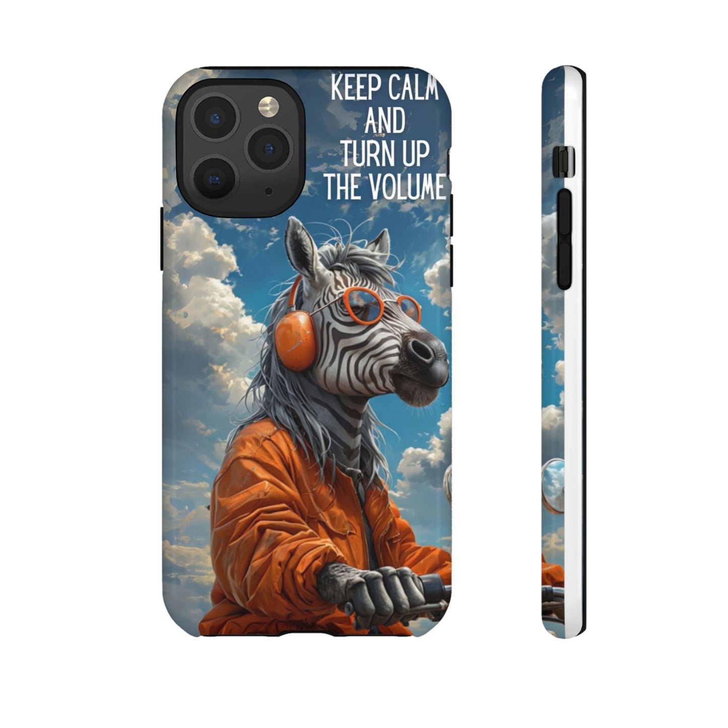 "Keep calm and turn up the volume." Mobile Phone Case