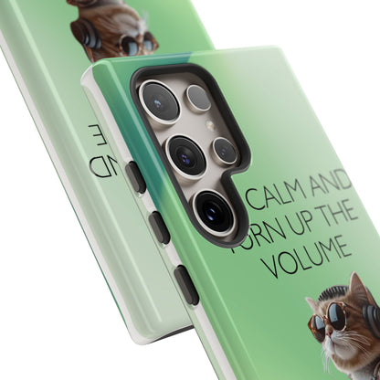 "Keep calm and turn up the volume" Mobile Phone Case (green)