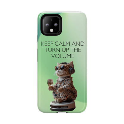 "Keep calm and turn up the volume" Mobile Phone Case (green)