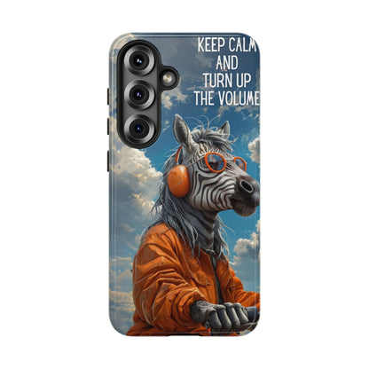 "Keep calm and turn up the volume." Mobile Phone Case