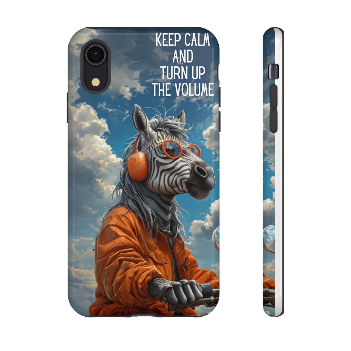 "Keep calm and turn up the volume." Mobile Phone Case