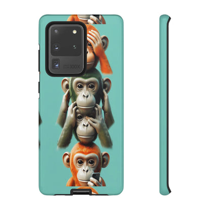 "Evolution - The Fourth Monkey" (striped background)