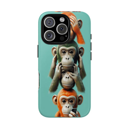 "Evolution - The Fourth Monkey" (striped background)